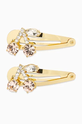 Embellished Cherry Hair Clips, Set of 2