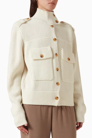 Button-up Cardigan in Wool Blend