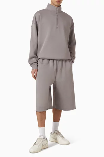 Relaxed Half-zip Sweatshirt in Cotton-fleece