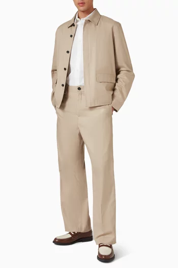 بنطال قطن وكتان بقصة مستقيمة