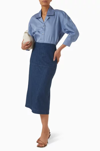 قميص قطن بقصة منحوتة