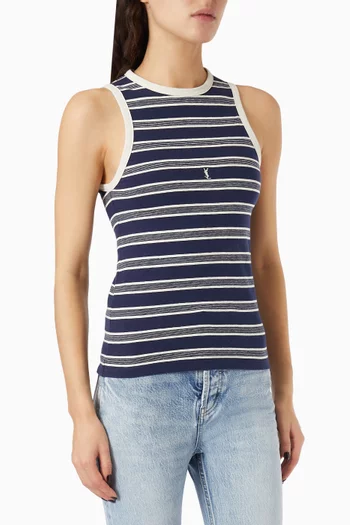 Cassandre Stripe Tank Top in Cotton-jersey