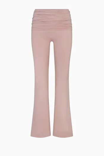 Matte Foldover Slim Flare Leggings
