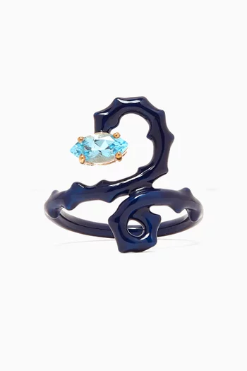 Baby Spine Enamel Ring in 9kt Gold