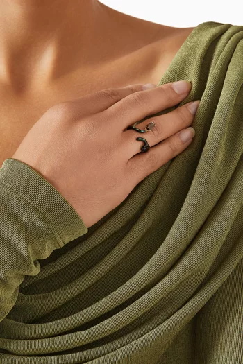 خاتم بيبي فاين بتصميم مطلي بالمينا ذهب عيار 9