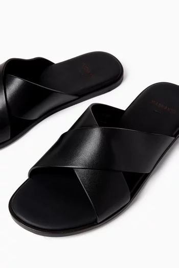 Blak Sandals in Leather