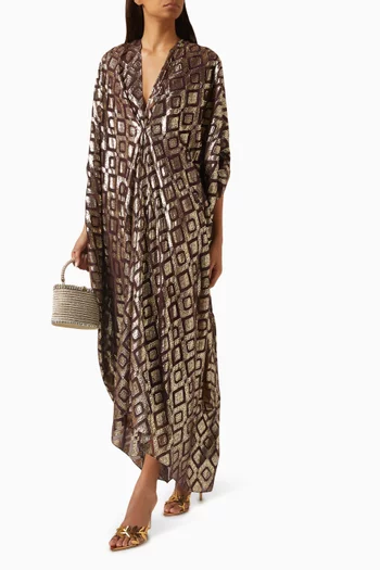 فستان افانتي بنقشة هندسية