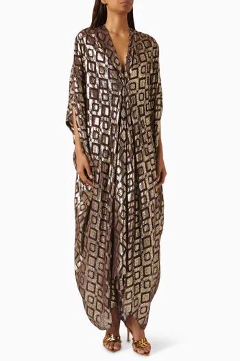 فستان افانتي بنقشة هندسية