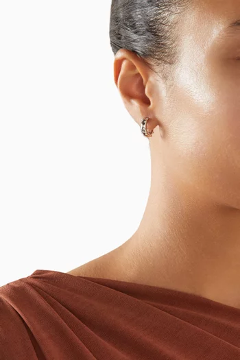 Plumetis Hoop Earrings in 9kt White Gold