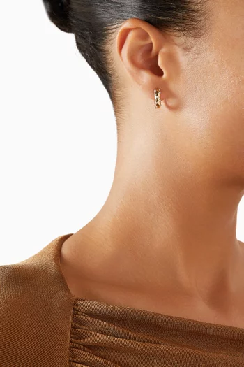 Paif of Plumetis Hoop Earrings in 9kt Yellow Gold