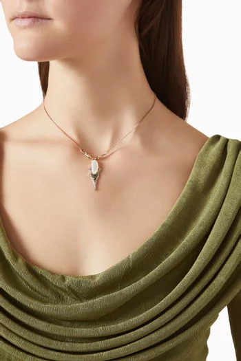 Kasbah Diamond & Pearl Necklace in 18kt Yellow Gold