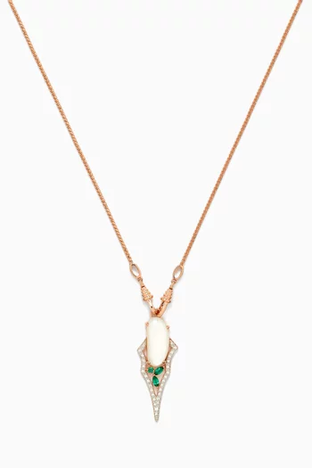 Kasbah Diamond & Pearl Necklace in 18kt Yellow Gold