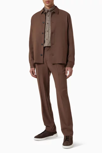 Pleated Pants in Wool Twill