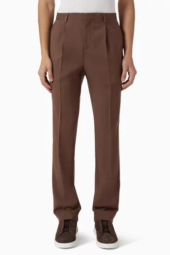 Pleated Pants in Wool Twill