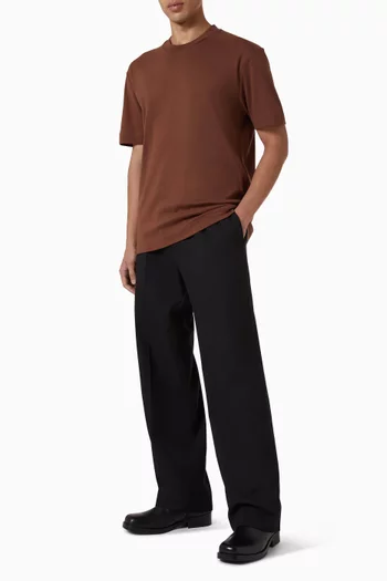 تي شيرت بفتحة رقبة مستديرة قطن سوبيما