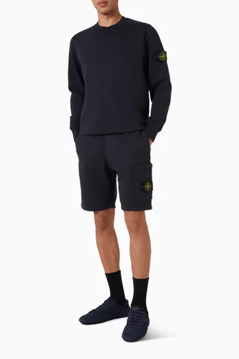 شورت رياضي بشعار الماركة صوف قطني