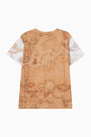 Map-print T-shirt in Cotton