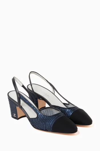 Unused Interlocking CC Logo Slingback Heels, EU 37.5