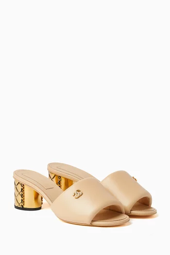 Unused Chain CC Mules in Lambskin, EU 38.5