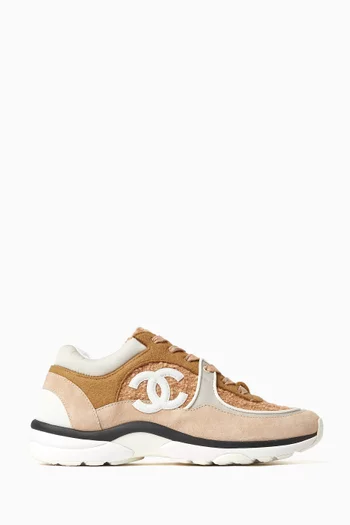 Unused CC Sneakers in Suede & Tweed, EU 38