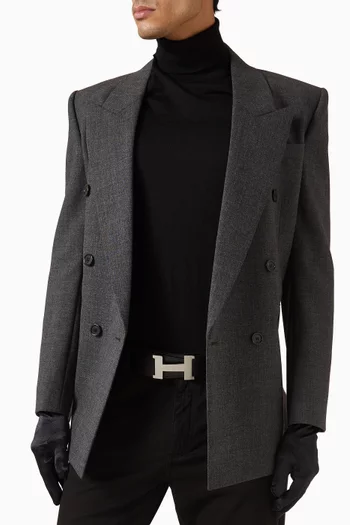 حزام كونستانس بوجهين وإبزيم جلد غير مستعمل