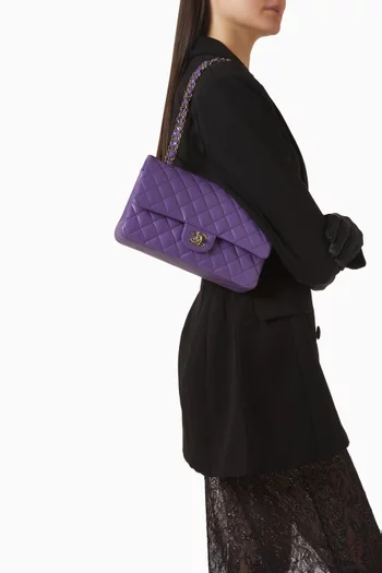 Unused Medium Classic Flap Bag in Quilted Caviar