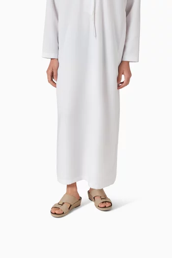 حذاء مفتوح كوادراتورا شيرنو جلد بنقشة جلد غزال