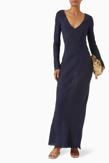 فستان اوديليا بفتحة رقبة V فيسكوز