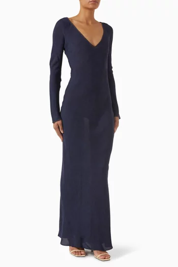 فستان اوديليا بفتحة رقبة V فيسكوز