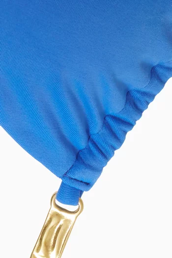 قطعة بيكيني علوية ماج بتصميم مثلث غير لامع وحمالات بشكل حرف T في الخلف