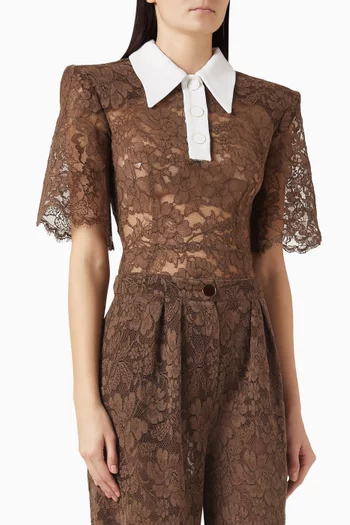 Polo Bodysuit in Lace