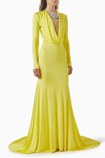 Crystal-embellished Rose Gown