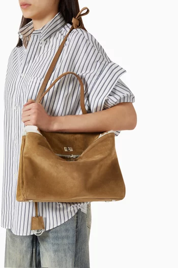 Medium Rodeo Top Handle Bag in Suede Calfskin