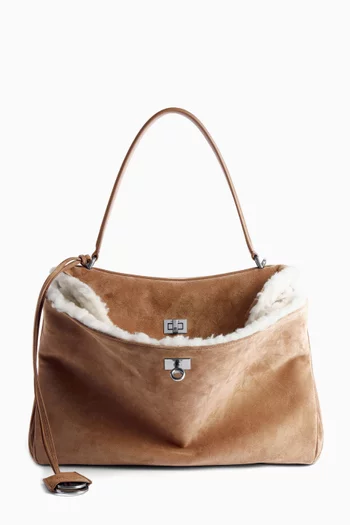 Medium Rodeo Top Handle Bag in Suede Calfskin