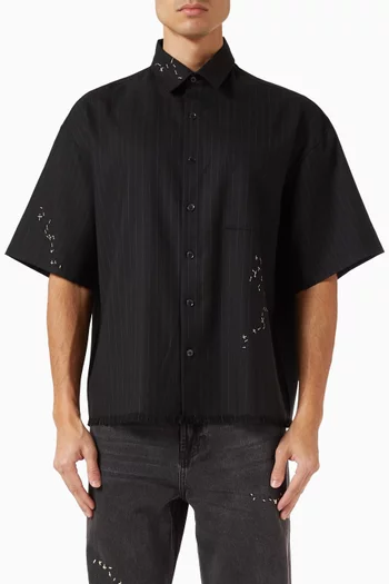 Goombah Pinstriped Shirt in Wool-blend