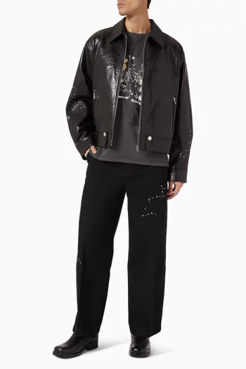 Lazy Pleated Jeans in Denim