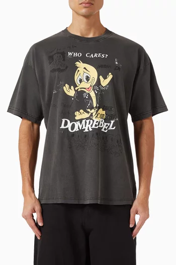 Who Cares Faded T-shirt in Cotton-jersey