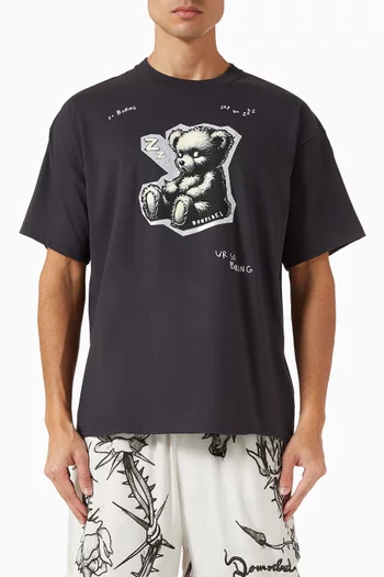 ZZZ Bear Printed T-shirt in Cotton-jersey
