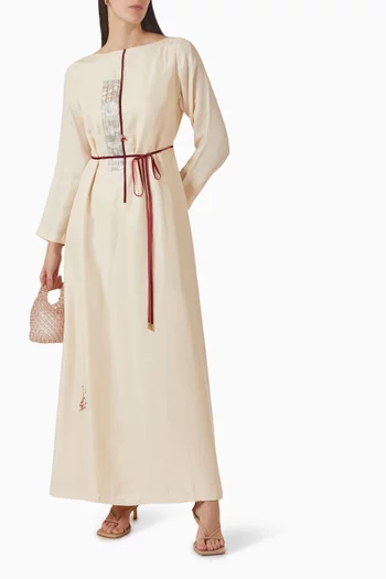 Belted Kaftan in Wash Silk