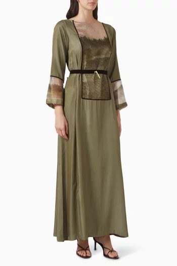 Printed Belt Kaftan in Viscose
