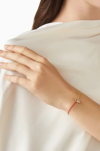 Hamsa Diamond Thread Bracelet in 18kt Gold