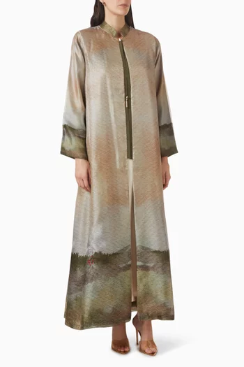Printed Abaya in Tencel & Crepe