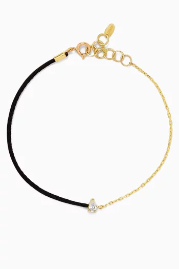 Pear-Cut Diamond Thread Bracelet in 18kt Gold