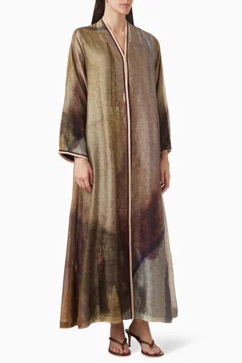 عباية مزينة بنقشة كريب وتينسيل