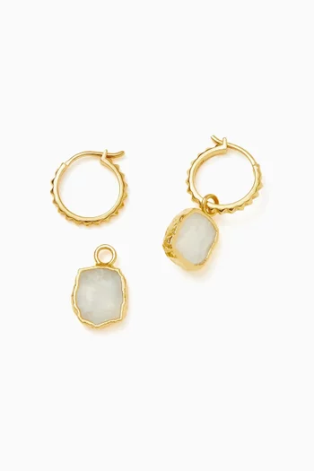 Mini Pyramid Charm Earrings in 18kt Gold Vermeil