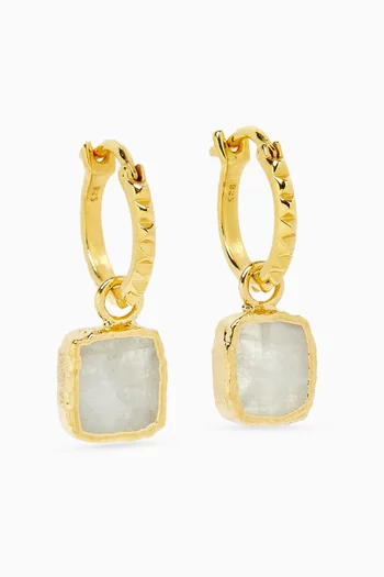 Mini Pyramid Charm Earrings in 18kt Gold Vermeil