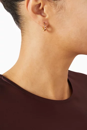 Mini Tennis Charm Hoop Earrings in 18kt Gold-plated Brass