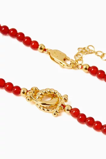 Lunar New Year Beaded Bracelet in 18kt Gold Vermeil