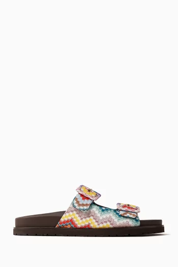 حذاء مفتوح كليا بسير مزدوج