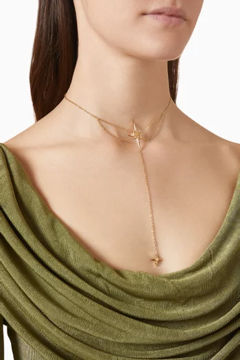 قلادة أزيل مرصعة بالماس ذهب أصفر عيار 18